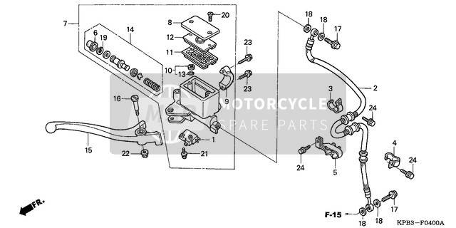 Honda NSS250 2002 FR. Cilindro maestro del freno (NSS2501/2) para un 2002 Honda NSS250